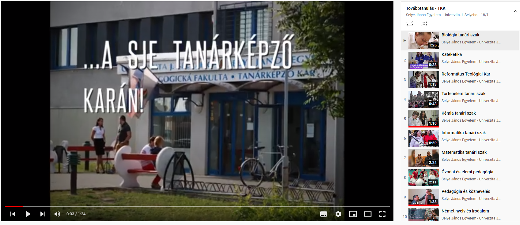 Tanárképző Kar videók